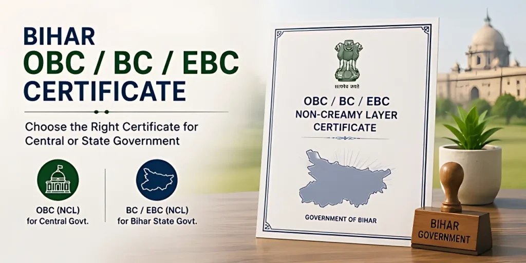 OBC / NCL प्रमाण पत्र के लिए पात्रता